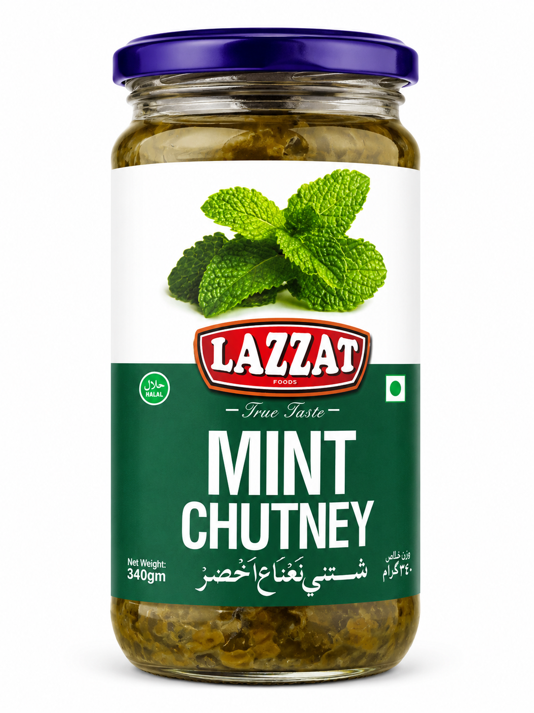 Lazzat Mint Chutney 340g – Authentic Green Mint Chutney for Snacks & BBQ